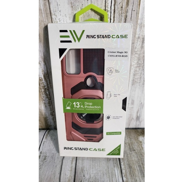 Cricket Magic 5G Phone Case EW Ring Stand Shockproof Protective Cover Quility 2 - Picture 3 of 5